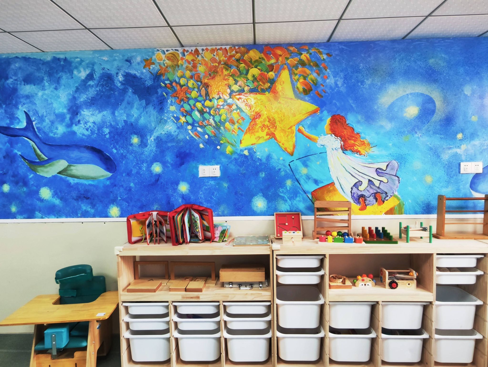 作业治疗室墙绘。学校供图